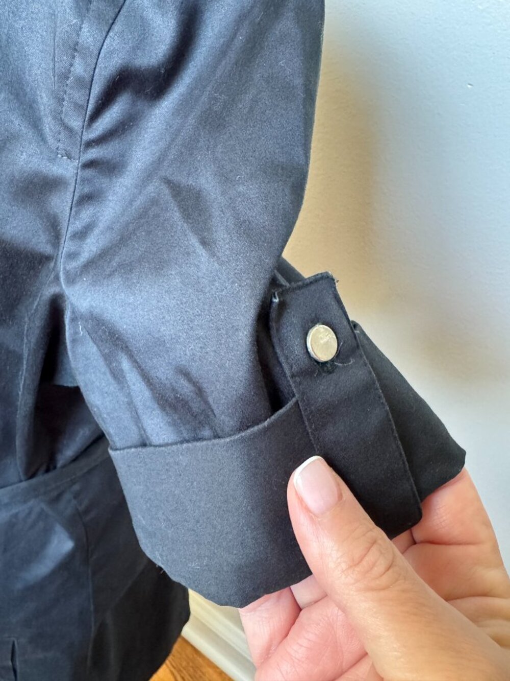 NY&C Black Belted Utility Shirt Dress Sz 14 Quiet Luxury, Office, Business - Picture 5 of 14